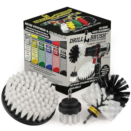 Drill Brush Power Scrubber By Useful Products 5 in W 5 in L Brush, White W-S-52O-QC-DB